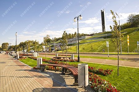 город Ижевск,набережная,памятник,стелла,лыжи Кулаковой,монумент Дружбы народов,достопримечательность