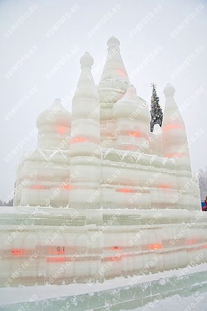 ледяной городок,Свято-Михайловский собор,город Ижевск