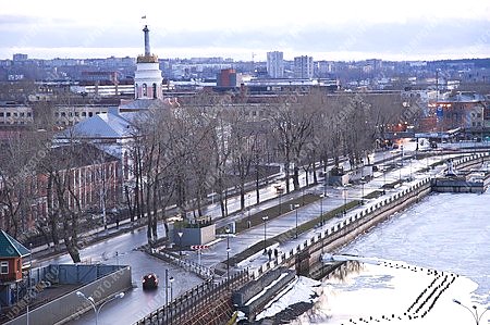 город Ижевск,панорама,набережная,ижевский пруд